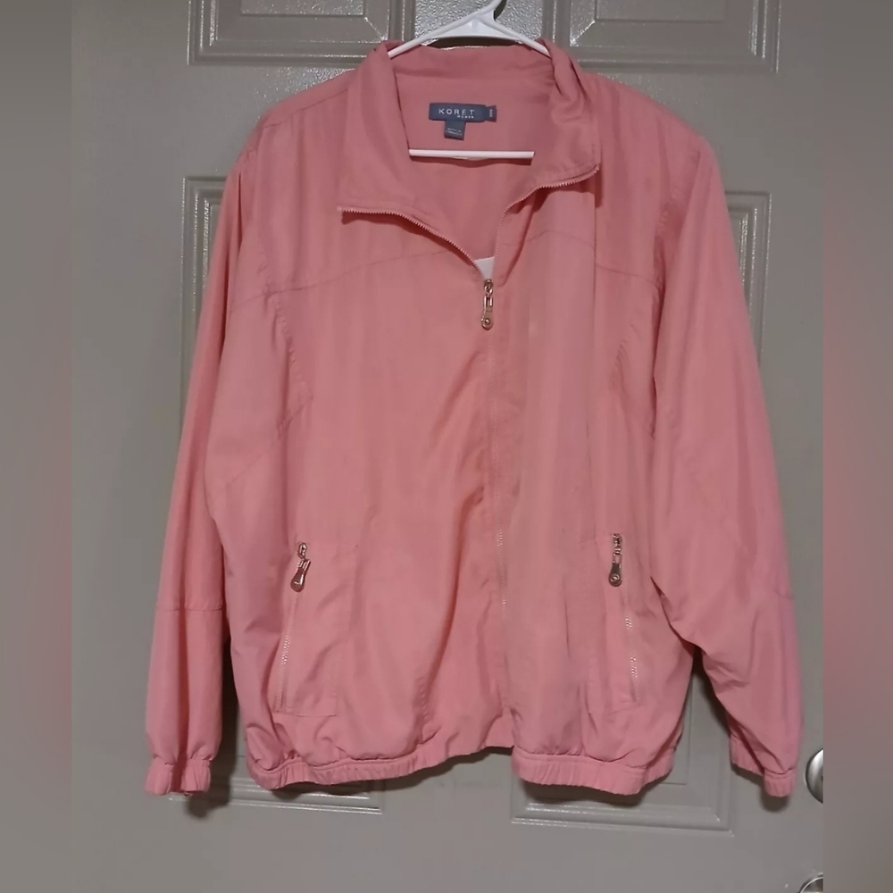 KORET VINTAGE TRACK SUIT STYLE W/ POCKETS WOMENS FULL ZIP JACKET SIZE 20W